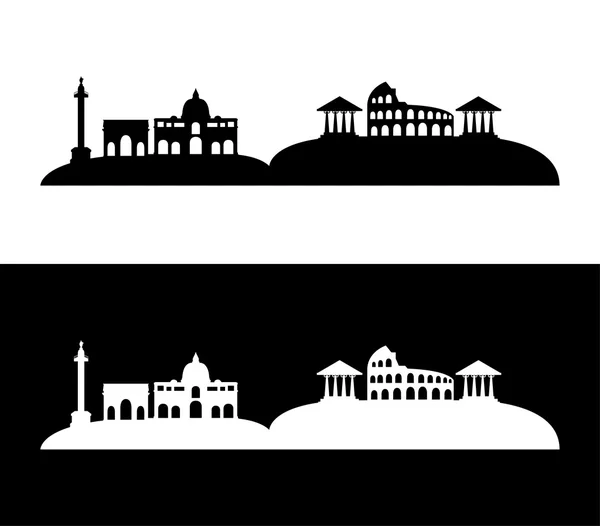 Rome skyline illustrated and colored — Stock Photo, Image