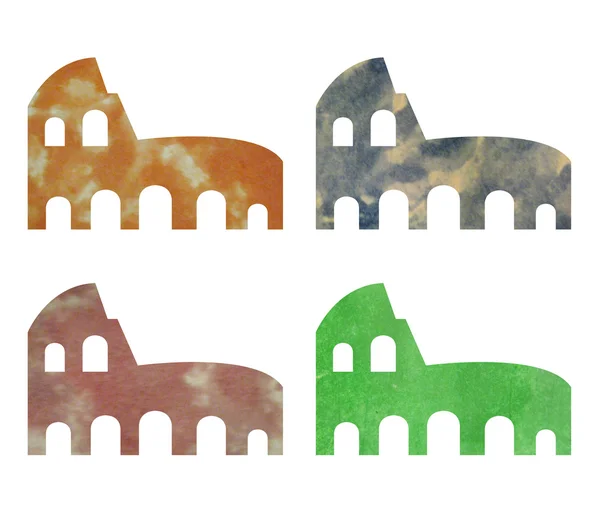 Coliseum illustrato e colorato ad acquerello — Foto Stock