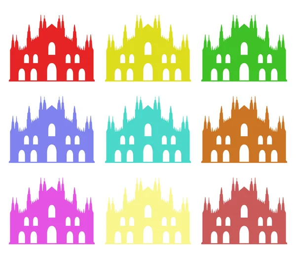 Catedral de Milán ilustrada y coloreada — Foto de Stock