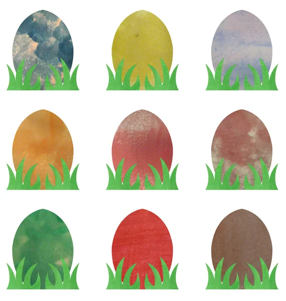 Easter eggs illustrated in watercolor — Stock Photo, Image