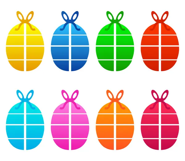 Colorful easter eggs and illustrated — Stock Photo, Image