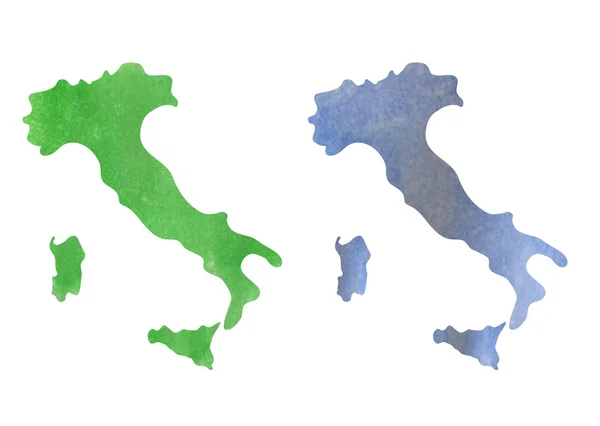 水彩でマップ イタリア — ストック写真