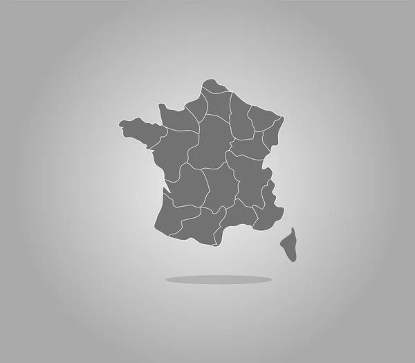 Mapa Francie s regiony na bílém pozadí — Stock fotografie