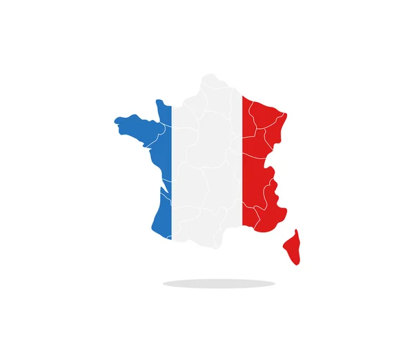 Mapa Francji z regionów na białym tle — Zdjęcie stockowe