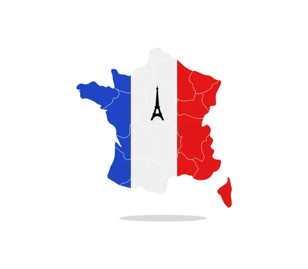 Mappa della Francia con regioni su sfondo bianco — Foto Stock