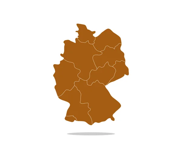 Mapa de Alemania ilustrado con regiones — Foto de Stock