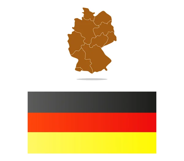 Duitsland kaart geïllustreerd met regio 's — Stockfoto