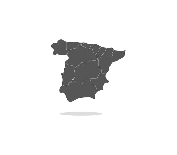 Mapa Španělsko s regiony ilustrované a barevné — Stock fotografie