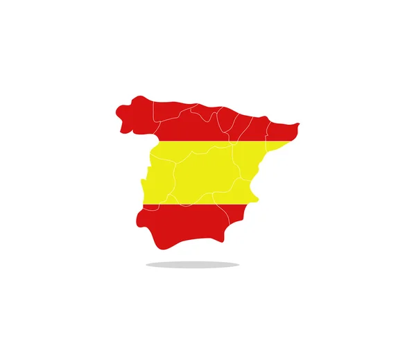 西班牙地图与区域说明和有色 — 图库照片