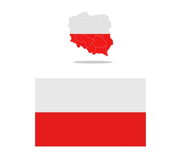 Polonia mappa con le regioni illustrate — Foto Stock