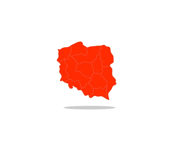 Carte Pologne avec régions illustrées — Photo