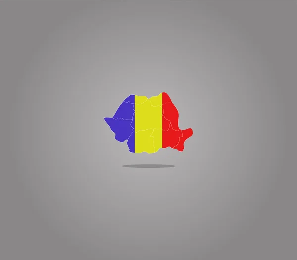 Romania mapa con regiones —  Fotos de Stock