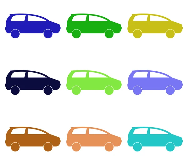 Автомобілі ілюстровані на білому тлі — стокове фото