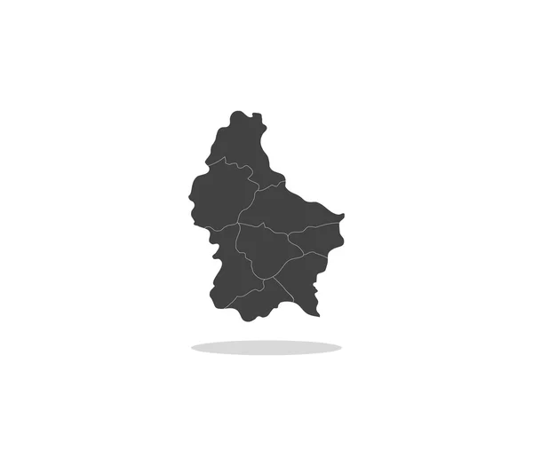 Beyaz bir arka plan üzerinde bölgeleriyle Lüksemburg göster — Stok fotoğraf