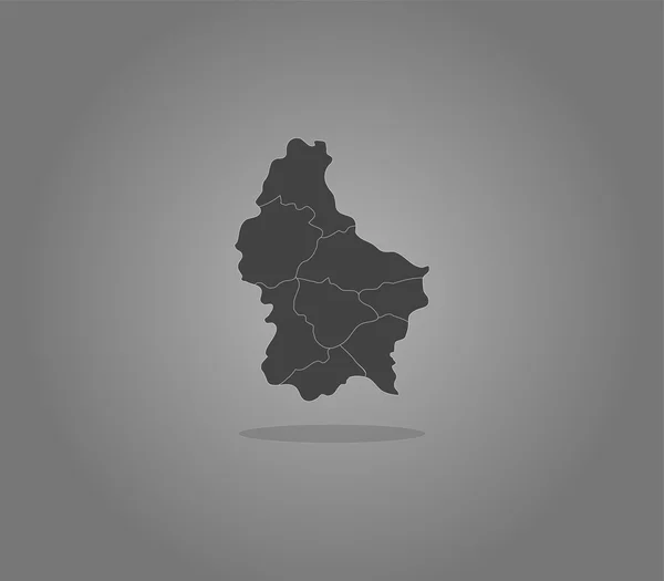 Mapa Luksemburga z regionów na białym tle — Zdjęcie stockowe