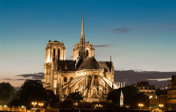 La cattedrale di Notre Dame di notte, Parigi, Francia . — Foto Stock