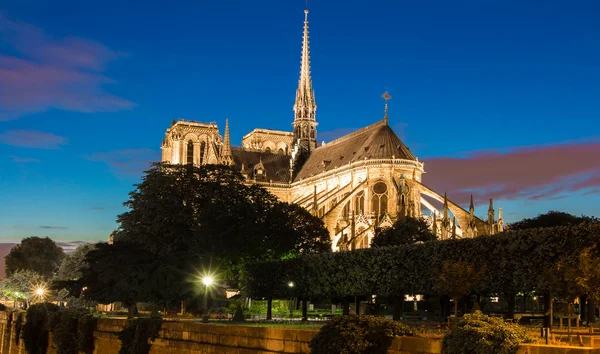La Cathédrale Notre Dame la nuit, Paris, France . — Photo