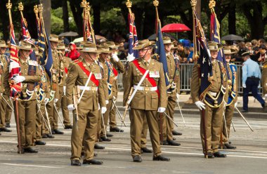 Avustralya Ordusu Bastille günü askeri geçit törenine katılmak,