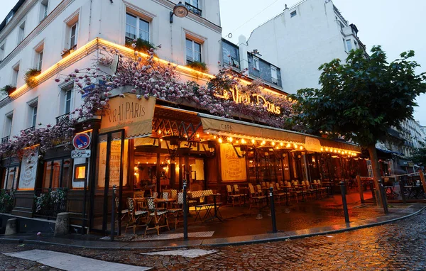 Paris Fransa Ekim 2020 Cafe Vrai Paris Montmartre Bölgesinde Paris — Stok fotoğraf