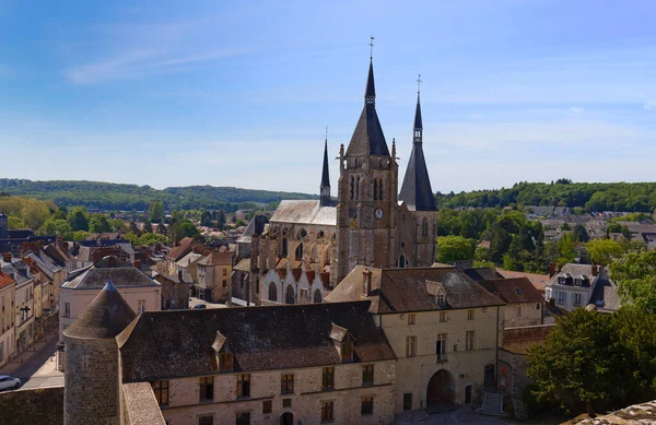 Igreja Principal Dourdan Está Localizada Frente Castelo Construção Começou Século — Fotografia de Stock