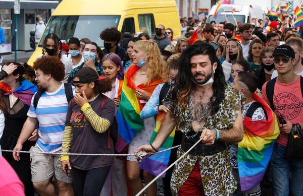 Paris France June 2021 People Take Part Gay Pride Also — Stock Photo, Image