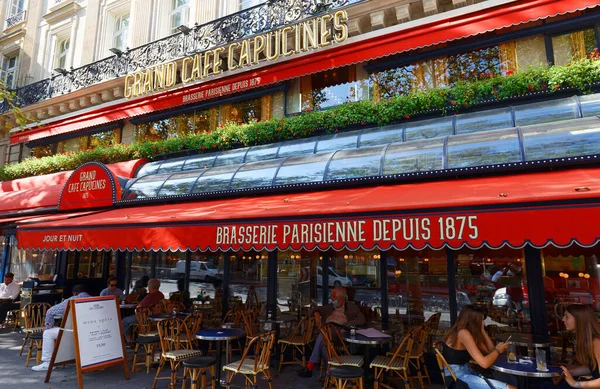 Parijs Frankrijk September 2021 Grand Cafe Capucines Legendarische Beroemde Brasserie — Stockfoto