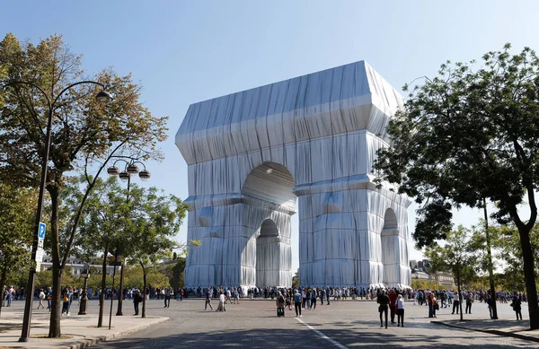 Paris France September 2021 Triimphal Arch Paris One World Most — Stock Photo, Image