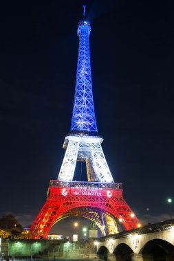 Eyfel Kulesi akşam, Paris, Fransa.