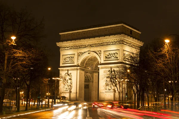 The Triumphal Arch at night, Paris. — Stock Photo, Image