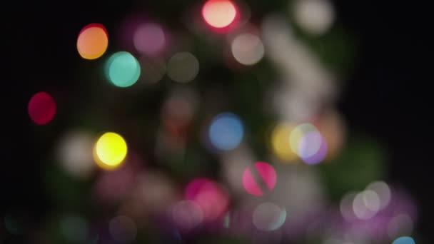 Defocus kerstboom — Stockvideo