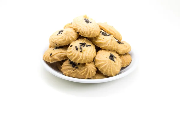 Galleta de mantequilla en plato blanco — Foto de Stock