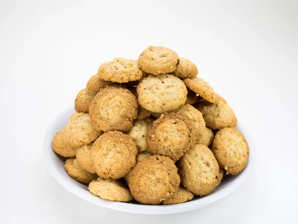 Butter cookie on white dish — Stock Photo, Image