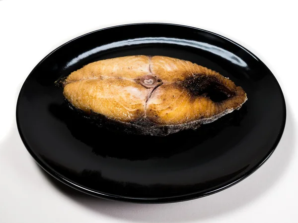 블랙에 튀김 생선 — 스톡 사진