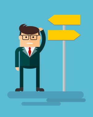 İşadamı yön seçin