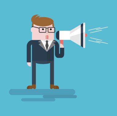 Megafonlu iş adamı