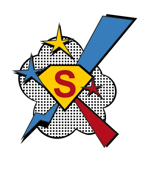 Superhero logo power symbol. — Stock Vector