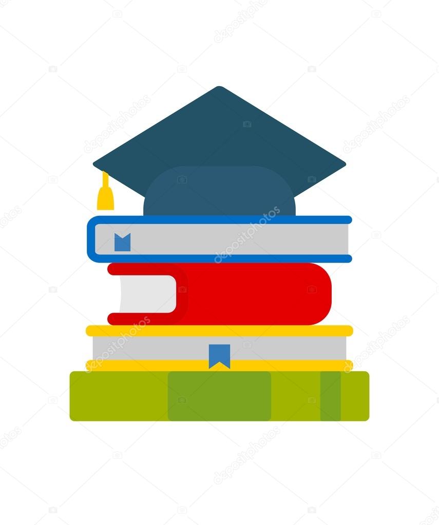 The books and university cap