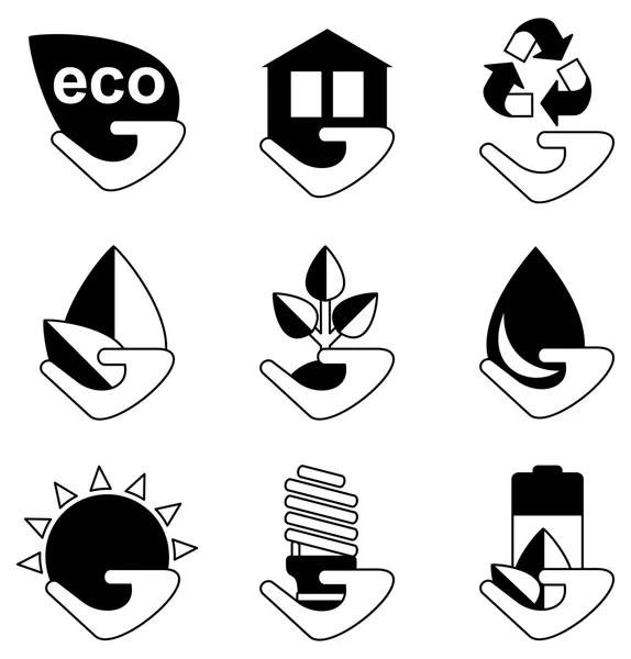 Set van ecologieiconen — Stockvector