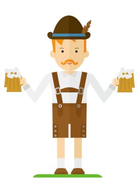 Bavyera genç bıyıklı garson