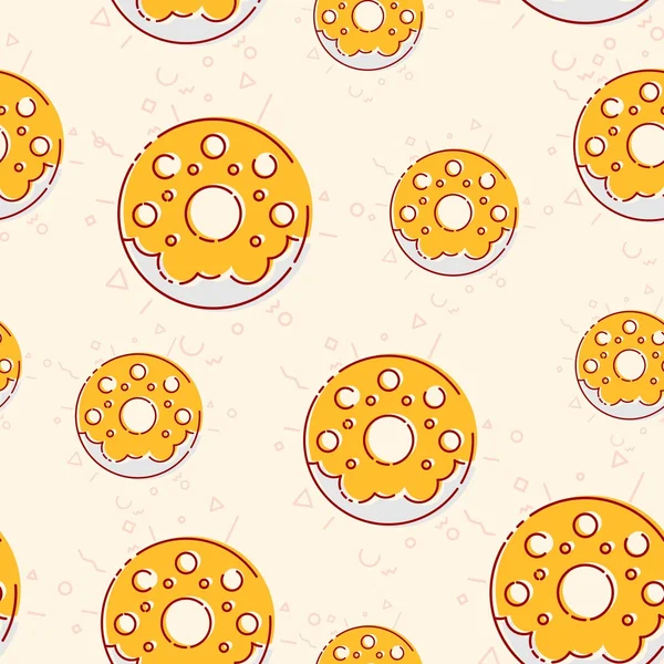 Líneas dulces rosquilla patrón sin costuras — Vector de stock