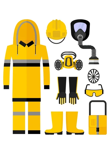 Workwear chemical protection suit — Stock Vector