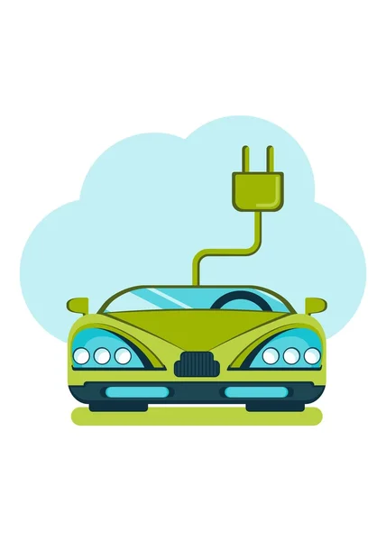 Coche moderno energía verde — Vector de stock