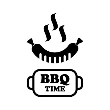 Barbekü zamanı rozet ve etiket ızgara