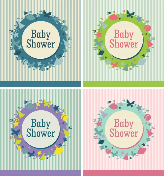 Cartão de banho de bebê azul —  Vetores de Stock