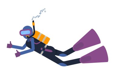 dalgıç su altında yüzüyor