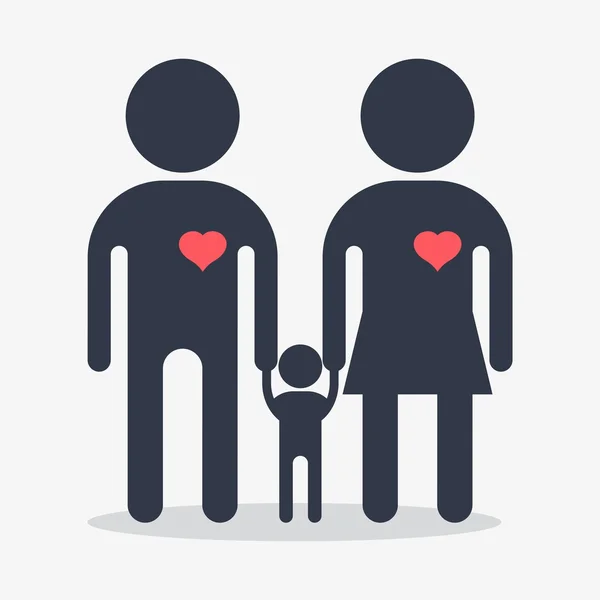 Happy family icon — Stock Vector