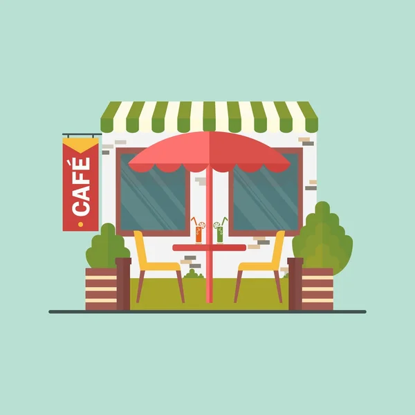 Café en la calle — Vector de stock