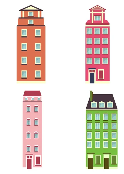 Set kleur huis — Stockvector