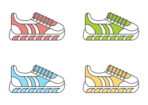 颜色时尚运动鞋 — 图库矢量图片