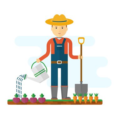 kürek bahçede ile çiftçi